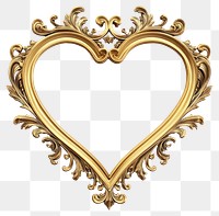 PNG Elegant heart-shaped golden frame