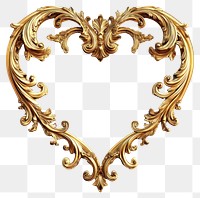 PNG Elegant ornate golden heart frame