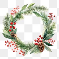 PNG  Retro christmas wreath pattern plant tree. 