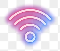 Png wireless internet pink icon for social media app neon style