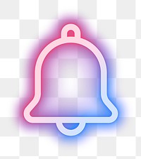 Png notification bell icon pink for social media app neon style