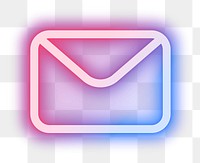 Email png social media icon in pink neon style