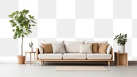 PNG minimal living room border, transparent background