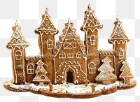 PNG Festive gingerbread castle decoration