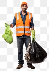 People doing garbage collection volunteer charity adult white background portrait.