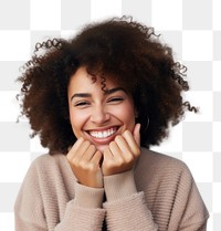 PNG Happy laughing sweater smile. 