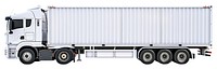 PNG White container truck side view