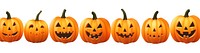 PNG Halloween pumpkins row vector background halloween jack-o'-lanterns jack-o-lantern.