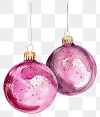 PNG Watercolor pink Christmas ornaments