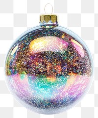 PNG Colorful glitter Christmas ornament