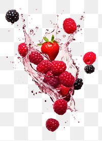 PNG Floating wild berries berry raspberries background.