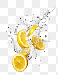 PNG Floating lemon splash background fruit food.