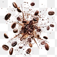 PNG Exploding coffee beans background explosion photography.