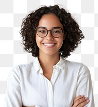 PNG Confident smiling woman with glasses