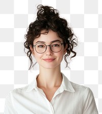 PNG Smiling woman with curly hair