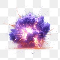 PNG Explosive purple energy burst