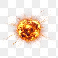 PNG Fiery explosion in dark space