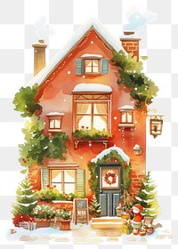 PNG Cozy Nordic Apartment house christmas illustration architecture.