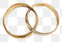 PNG Wedding rings watercolor wedding gold.