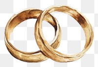 PNG Wedding rings watercolor wedding illustration.