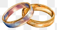 PNG Wedding rings illustration watercolor accessories.