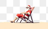 PNG Santa chilling christmas glasses chair