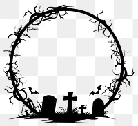 PNG Spooky graveyard Halloween illustration