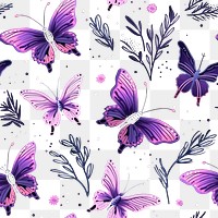 PNG Purple night butterfly pattern petal plant. 