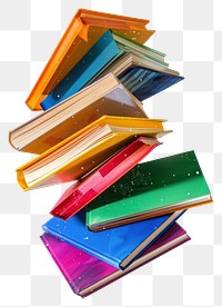 PNG Colorful books floating midair