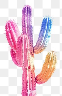 PNG Cactus Risograph style cactus plant white background.