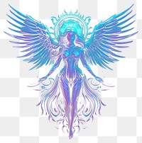 PNG Neon angel adult black background representation.