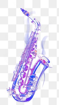 PNG Neon Saxophone saxophone black background performance.