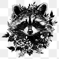 PNG Raccoon drawing illustrated animal.