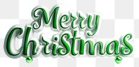 PNG Festive green Merry Christmas text