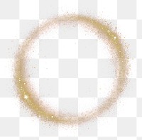 PNG Golden glittering circular particle ring