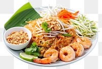 PNG Pad thai noodle pasta plate.