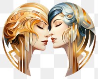 PNG Gemini portrait kissing adult. 