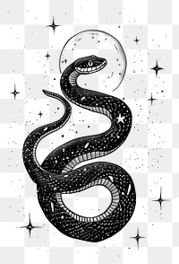 PNG Snake celestial drawing reptile sketch.