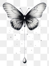 PNG Butterfly flying celestial drawing sketch white background.