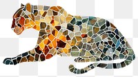 PNG Mosaic tiles of leopard animal mammal shape.