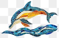 PNG Mosaic tiles of dolphin animal nature shape.