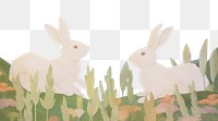 PNG Rabbits craft collage art painting animal.