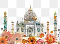 PNG Flower Collage Taj Mahal flower architecture building.