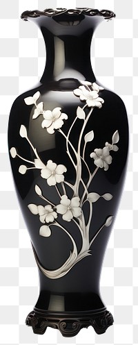 PNG Vase porcelain black urn.