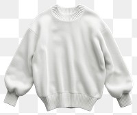 PNG Blank plain whte sweater mockup sweatshirt clothing knitwear.