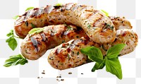 PNG Grilled bratwurst Pork Sausages sausage grilled basil.