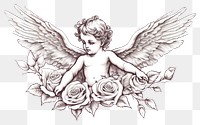 PNG Illustration of cherub drawing sketch angel.