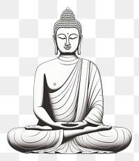 PNG Illustration of buddha drawing sketch representation.