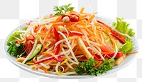 PNG Thai papaya salad plate spaghetti produce noodle.