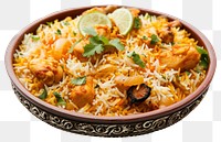 PNG Photo of chicken biryani plate food vegetable.